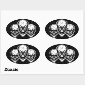 Laughing Skulls Ovale Sticker (Vel)