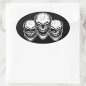 Laughing Skulls Ovale Sticker (Tas)