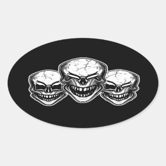 Laughing Skulls Ovale Sticker