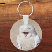 Laughing Snowy Owl Sleutelhanger (Voorkant)
