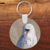 Laughing Snowy Owl Sleutelhanger (Voorkant)