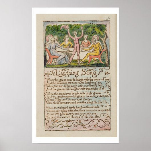 'Laughing Song', bord 26 uit 'Sangen of Innocence' Poster (Voorkant)