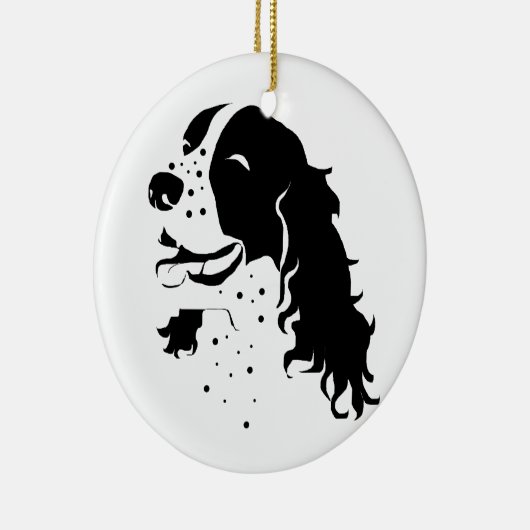 Laughing Spaniel Keramisch Ornament (Rechts)
