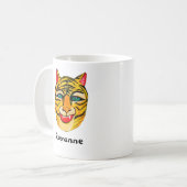 Laughing Tiger Waterverf GEPERSONALISEERD Koffiemok (Voorkant links)