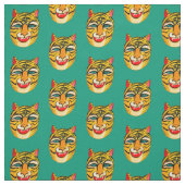 Laughing Tiger Waterverf Green Stof (Swatch)