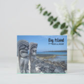 Laughing tikis Hawaii Big Island briefkaart (Staand voorkant)