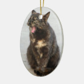 Laughing Tortoiseshel kattenversiering Keramisch Ornament (Links)