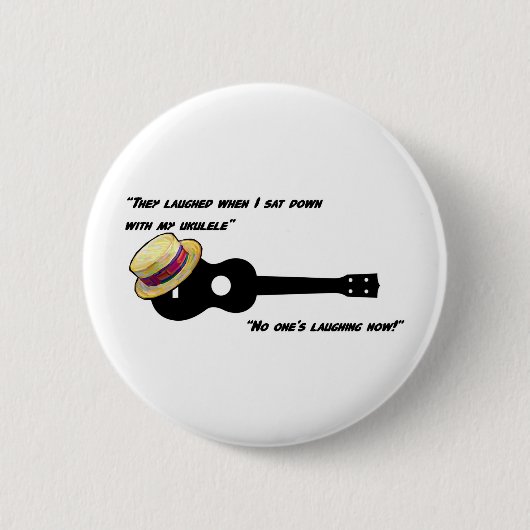 Laughing Ukulele Ronde Button 5,7 Cm (Voorkant)