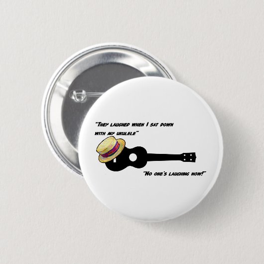 Laughing Ukulele Ronde Button 5,7 Cm (Voorkant /achterkant)