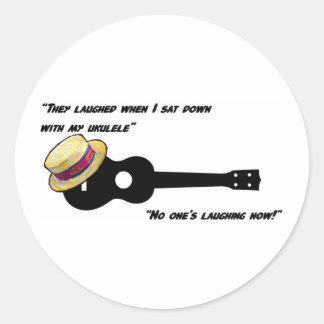 Laughing Ukulele Ronde Sticker
