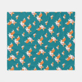 Laughing Welsh Corgi Fleece Deken (Voorkant (Horizontaal))