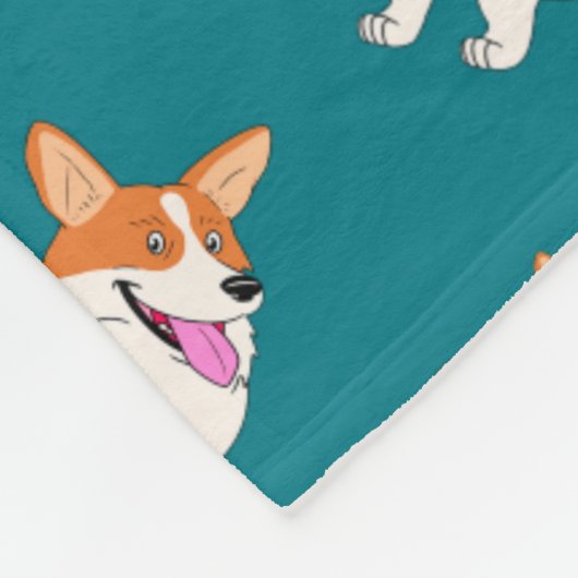 Laughing Welsh Corgi Fleece Deken (Hoek)