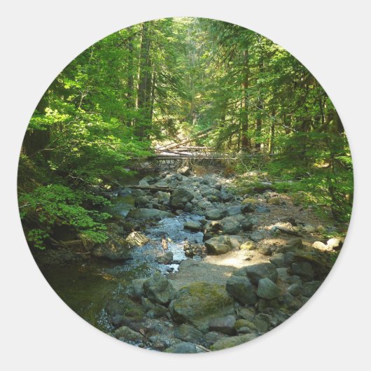 Laughingwater Creek in Mount Rainier National Park Ronde Sticker (Voorkant)
