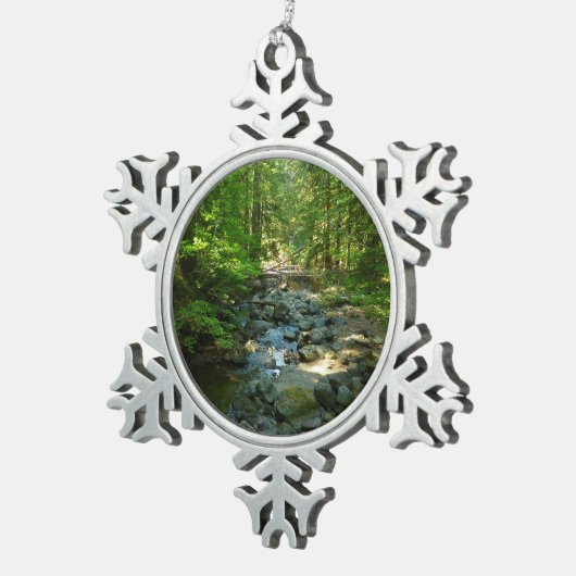 Laughingwater Creek in Mount Rainier National Park Tin Sneeuwvlok Ornament (Rechts)