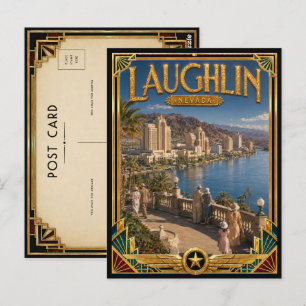 Laughlin Nevada Vintage Art Deco Gouden Tijdperk Briefkaart