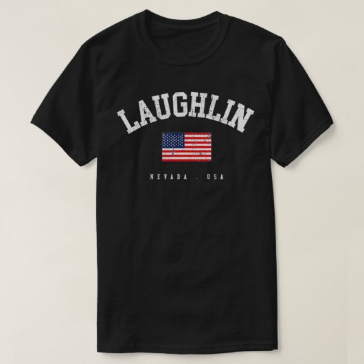 Laughlin NV Retro American Flag USA City Name T-shirt (Design voorkant)