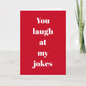 Laughs op Jokes Red Valentijn's Day Feestdagen Kaart (Voorkant)