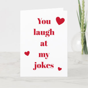 Laughs op Jokes White Red Valentijn Dag Feestdagen Kaart