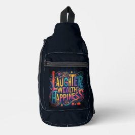 Laughter Wealth Happiness Print Cut Naaizak Sling Bag