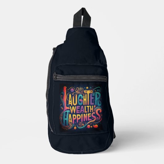 Laughter Wealth Happiness Print Cut Naaizak Sling Bag (Voorkant)
