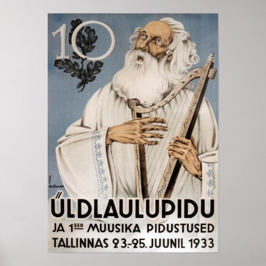 Laulupidu, Vanamuine Poster 1933 (Voorkant)