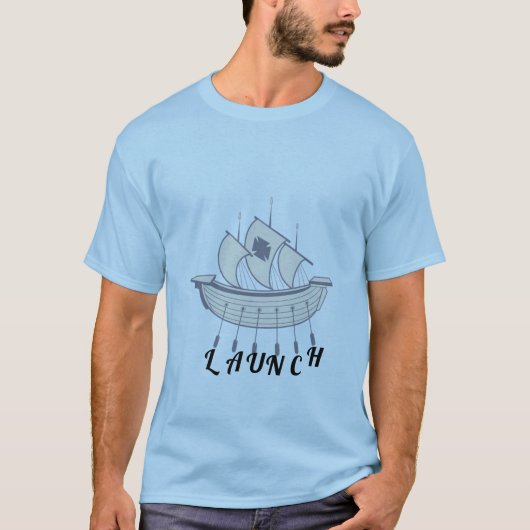 "Launch" T-shirt - Bootontwerp (Voorkant)