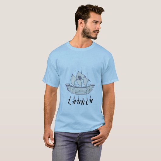 "Launch" T-shirt - Bootontwerp (Voorkant volledig)