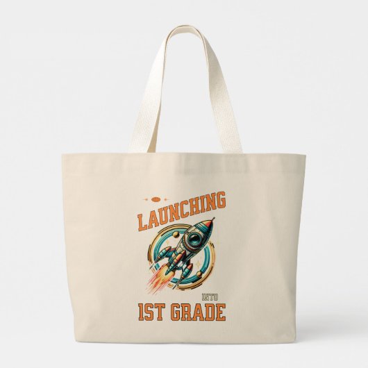 Launching into 1st Grade -Back to School Grote Tote Bag (Achterkant)