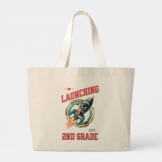 Launching into 2nd Grade -Back to School Grote Tote Bag (Achterkant)