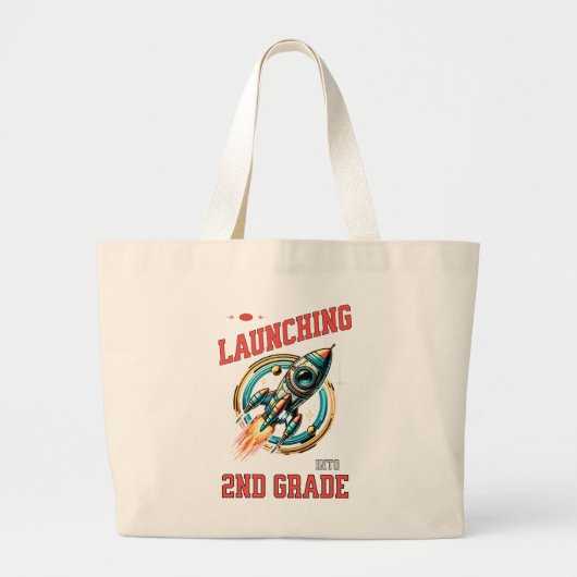 Launching into 2nd Grade -Back to School Grote Tote Bag (Voorkant)