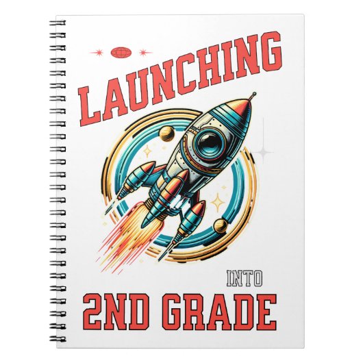 Launching into 2nd Grade -Back to School Notitieboek (Voorkant)