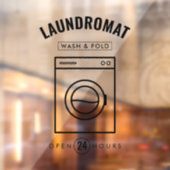 Laundromat 24/7 Wash & Fold Service Marketing Raamsticker (Vel 2)