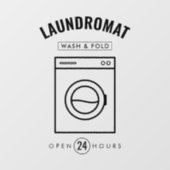 Laundromat 24/7 Wash & Fold Service Marketing Raamsticker (Vel)