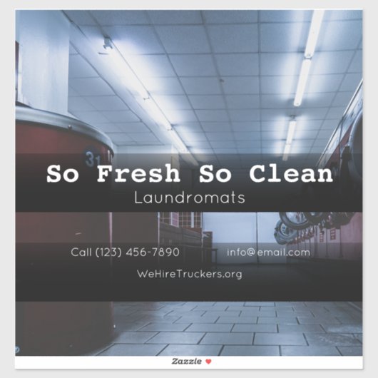 Laundromat company vehicle advertence business sticker (Vel)