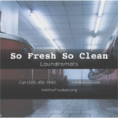 Laundromat company vehicle advertence business sticker (Voorkant)