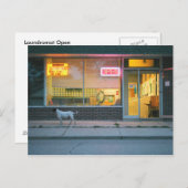 Laundromat Open Briefkaart (Voorkant / Achterkant)