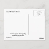 Laundromat Open Briefkaart (Achterkant)
