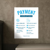 Laundromat Payment Instructions Poster Wall Sign