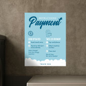 Laundromat Payment Instructions Poster Wall Sign
