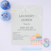 Laundromat wasprogramma flyer (Enkel)
