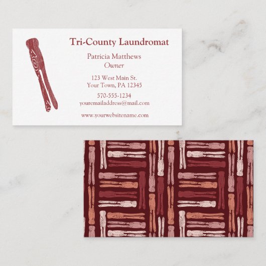 Laundromate, Launderette, Wash and Fold Service Visitekaartje (Voorkant / Achterkant)