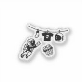 “Laundry Day in Space Minimal Cosmic Humor Design" Sticker (Voorkant)