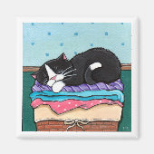 Laundry Day Nap - Kattenmagneet Magneet (Voorkant)