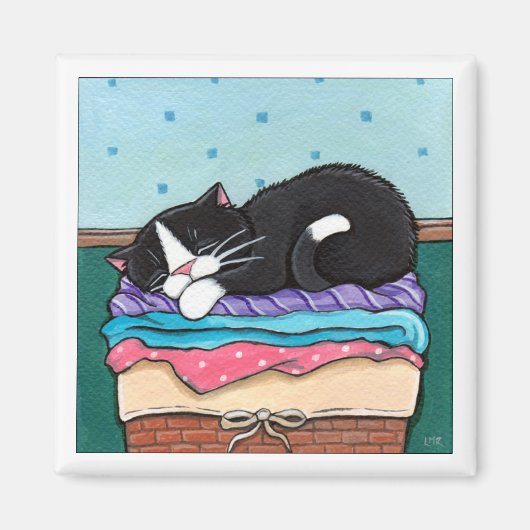 Laundry Day Nap - Kattenmagneet Magneet (Voorkant)