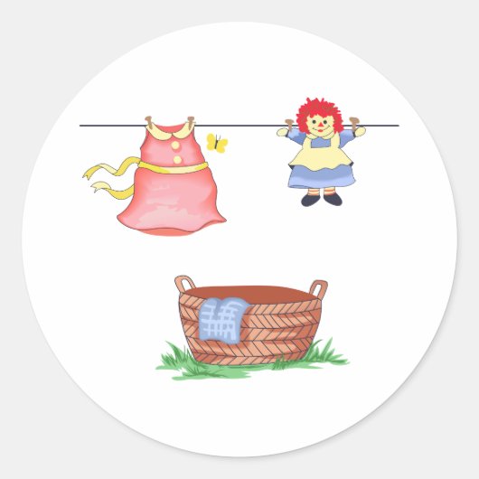 LAUNDRY DAY RONDE STICKER (Voorkant)