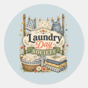 Laundry Day Society Cottagecore Bloemen Ronde Sticker