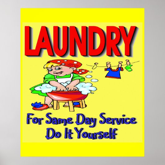 LAUNDRY - Doe het zelf voor de service op dezelfde Poster (Voorkant)