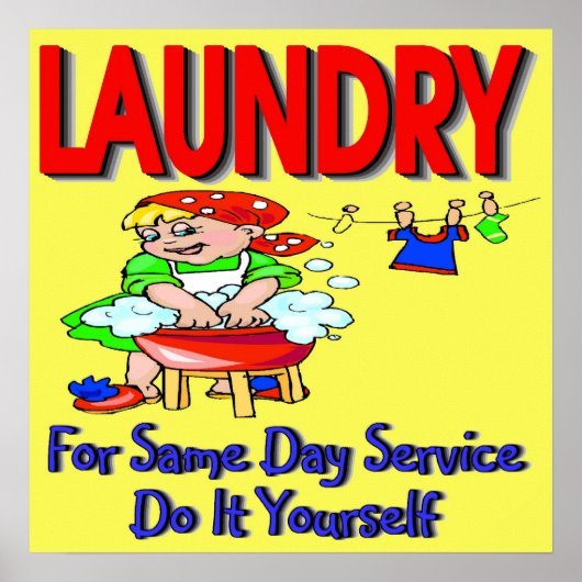 LAUNDRY - Doe het zelf voor de service op dezelfde Poster (Voorkant)