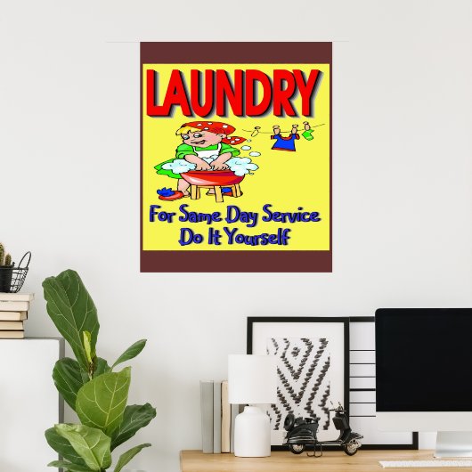 LAUNDRY - Doe het zelf voor de service op dezelfde Poster (Thuiskantoor)
