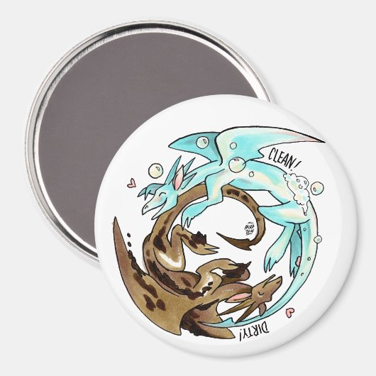 Laundry Dragons Vaatwasser Magneet! Magneet (Voorkant / Achterkant)